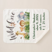 ワイルドワンベビーアニマルジャングルサファリ誕生統計 シェルパブランケット (正面(横))