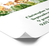 ワイルドワンベビーアニマルジャングルサファリ誕生統計 ポスター (角)