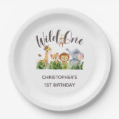 ワイルドワンベビーアニマルジャングルサファリ1歳 ペーパープレート (正面)