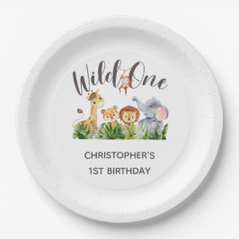 ワイルドワンベビーアニマルジャングルサファリ1歳 ペーパープレート