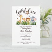 ワイルドワンベビーアニマルジャングルサファリ1歳 招待状 (スタンド正面)