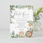 ワイルドワンベビーアニマルベビーブシャワー招待状 招待状 (スタンド正面)