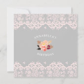 ワイルドワンベビーガールキツネフラワーズ&レース  招待状 (裏面)