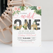 ワイルドワンベビーシャワーサファリガール 招待状