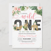 ワイルドワンベビーシャワーサファリガール 招待状 (正面)