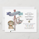 ワイルドワンベビーシャワートバルスロートティーピー 招待状 (正面)