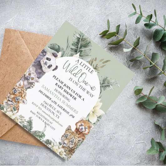 ワイルドワンベビーシャワー熱帯ジャングル動物予算