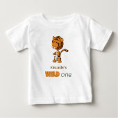 ワイルドワンベビータイガーサファリファースト誕生日 ベビーTシャツ (正面)