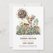 ワイルドワンベビーディアウッドランド素朴動物 招待状 (正面)