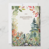 ワイルドワンベビーディアウッドランド素朴動物 招待状 (裏面)