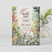 ワイルドワンベビーバニーウッドランド素朴動物 招待状 (スタンド正面)