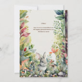 ワイルドワンベビーバニーウッドランド素朴動物 招待状 (裏面)