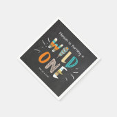 ワイルドワンペーパーナプキントライバルボーイ誕生日羽毛 スタンダードカクテルナプキン (角)