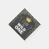 ワイルドワンペーパーナプキン金ゴールドクラウン最初の誕生日 スタンダードカクテルナプキン (角)