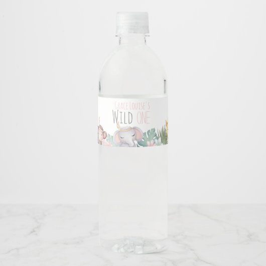ワイルドワンボホサファリ1st誕生日ボトルラベル ペットボトルラベル (正面)