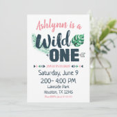 ワイルドワンボホーファースト誕生日招待状 招待状 (スタンド正面)