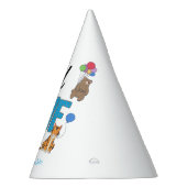 ワイルドワンボーイズファースト誕生日サファリジャングル動物 パーティーハット (右)