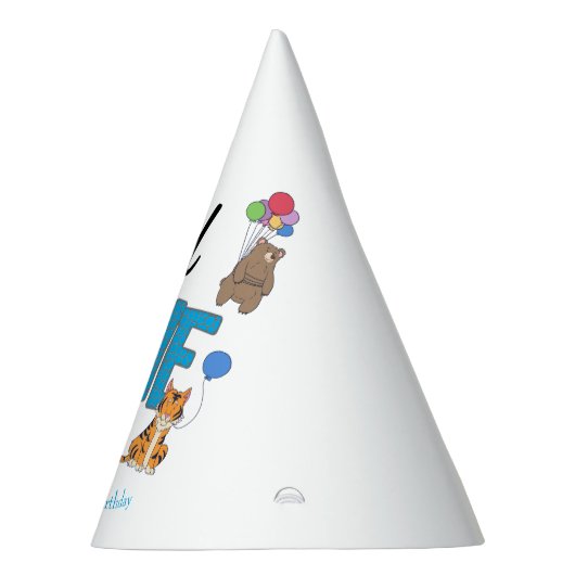 ワイルドワンボーイズファースト誕生日サファリジャングル動物 パーティーハット (右)