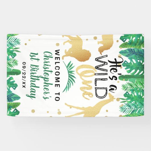 ワイルドワンボーイズファースト誕生日パーティーへようこそ 横断幕 (横)