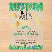 ワイルドワンボーイズファースト誕生日パーティー アクリル招待状 (正面)