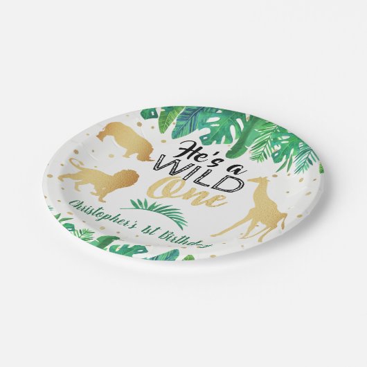 ワイルドワンボーイズファースト誕生日パーティー ペーパープレート (アングル)