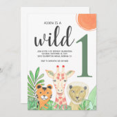 ワイルドワンボーイズファースト誕生日 招待状 (正面/裏面)