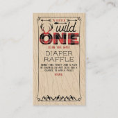 ワイルドワンボーイズ素朴プレイドランバージャックベイビーシャワー エンクロージャーカード (正面)