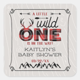 ワイルドワンボーイズ素朴プレイドランバージャックベイビーシャワー スクエアシール