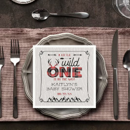 ワイルドワンボーイズ素朴プレイドランバージャックベイビーシャワー スタンダードカクテルナプキン