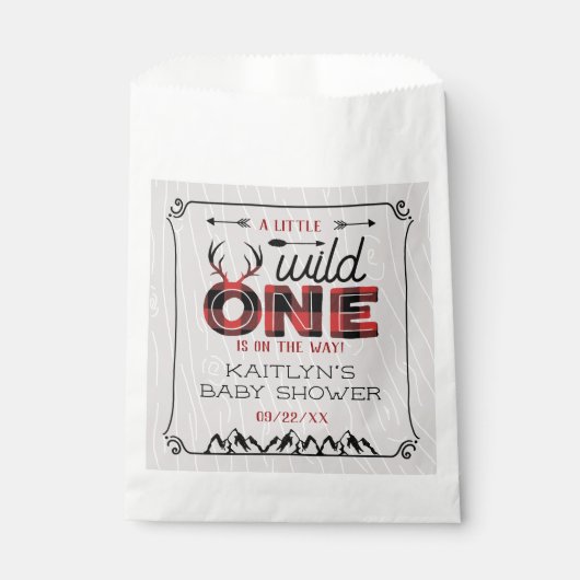 ワイルドワンボーイズ素朴プレイドランバージャックベイビーシャワー フェイバーバッグ (正面)