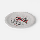 ワイルドワンボーイズ素朴プレイドランバージャックベイビーシャワー ペーパープレート (アングル)