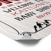 ワイルドワンボーイズ素朴プレイドランバージャックベイビーシャワー ポスター (角)