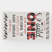 ワイルドワンボーイズ素朴プレイドランバージャックベイビーシャワー 横断幕 (横)