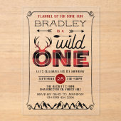 ワイルドワンボーイズ素朴プレイドランバージャック1st誕生日 アクリル招待状 (正面)