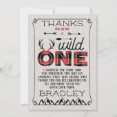 ワイルドワンボーイズ素朴プレイドランバージャック1st誕生日 サンキューカード (正面)