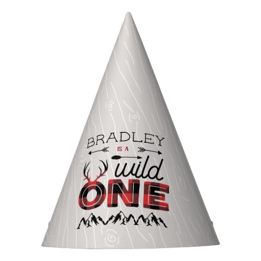 ワイルドワンボーイズ素朴プレイドランバージャック1st誕生日 パーティーハット (正面)