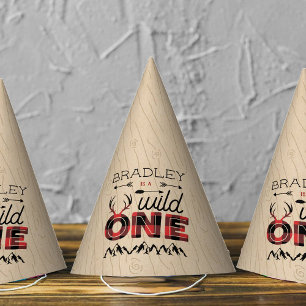 ワイルドワンボーイズ素朴プレイドランバージャック1st誕生日 パーティーハット