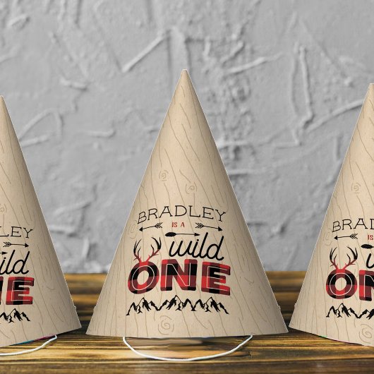 ワイルドワンボーイズ素朴プレイドランバージャック1st誕生日 パーティーハット