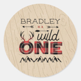 ワイルドワンボーイズ素朴プレイドランバージャック1st誕生日 ラウンドシール