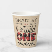 ワイルドワンボーイズ素朴プレイドランバージャック1st誕生日 紙コップ (裏面)