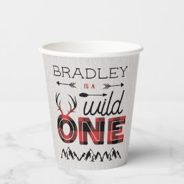 ワイルドワンボーイズ素朴プレイドランバージャック1st誕生日 紙コップ