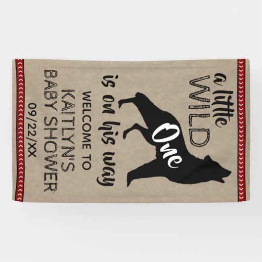 ワイルドワンボーイズ赤ちゃんシャワーへようこそ 横断幕 (横)