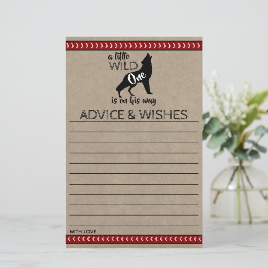 ワイルドワンボーイズ赤ちゃんシャワーアドバイス&ウィッシュ (スタンド正面)