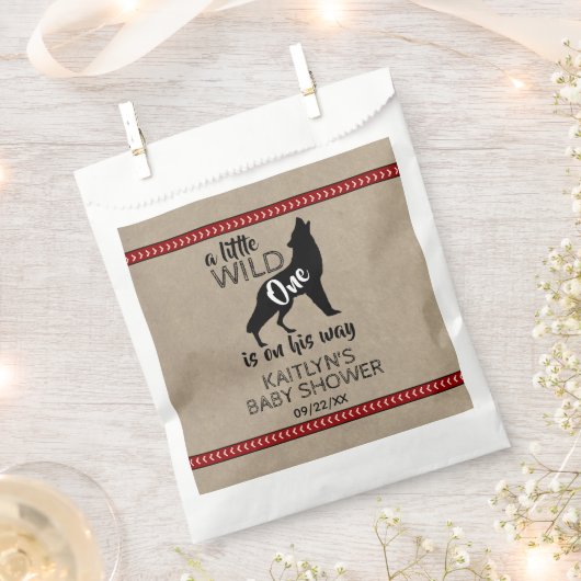 ワイルドワンボーイズ赤ちゃんシャワー フェイバーバッグ (クリップ留めされた状態)