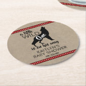 ワイルドワンボーイズ赤ちゃんシャワー ラウンドペーパーコースター (アングル)