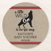ワイルドワンボーイズ赤ちゃんシャワー ラウンドペーパーコースター (正面)