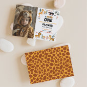 ワイルドワンボーイファースト誕生日フォト招待状 招待状