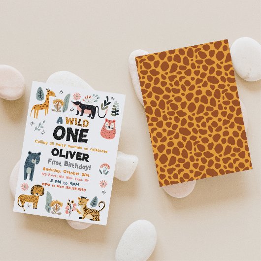 ワイルドワンボーイファースト誕生日招待状 招待状