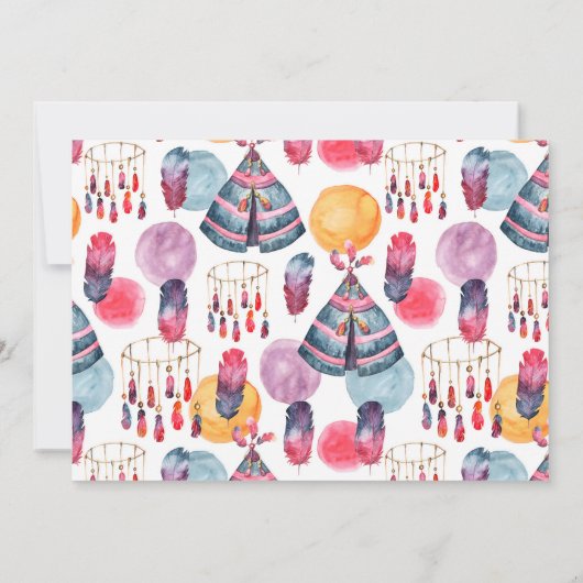 ワイルドワンボーイ最初の誕生日トライバルPHOTOパーティー 招待状 (裏面)