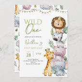 ワイルドワンボーイ誕生日 招待状 (正面/裏面)